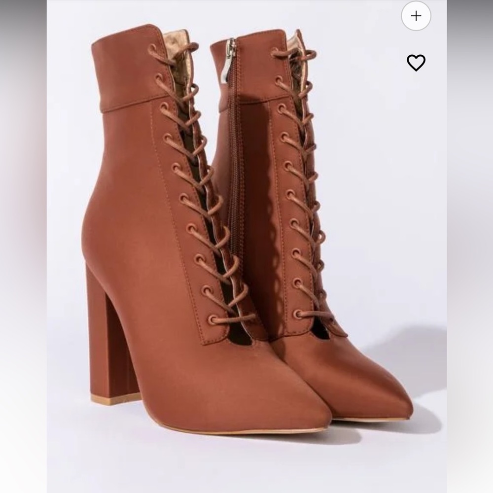 Azalea Wang “ALL FOR YOU” Revolver Rust Chunky Booties - NWT - SIZE 8